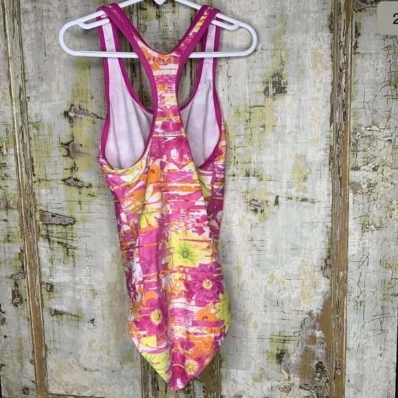 Speedo Girls One Piece Bathing Suit Swim Floral - Picture 2 of 5